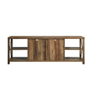 70" Farmhouse Metal X TV Stand Reclaimed Barnwood