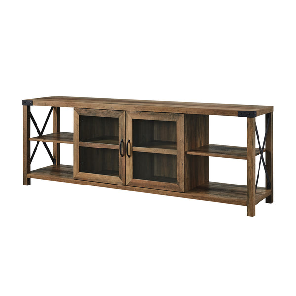 70" Farmhouse Metal X TV Stand Reclaimed Barnwood