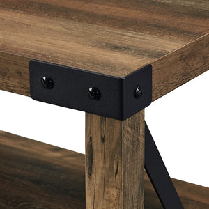 70" Farmhouse Metal X TV Stand Reclaimed Barnwood