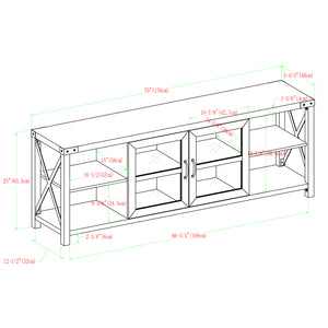 70" Farmhouse Metal X TV Stand White Oak