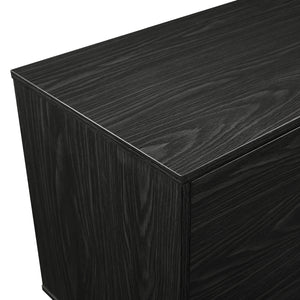 Nora 70" Mid Century Modern Glass Shelf 2 Door TV Stand - Graphite