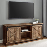 W70SBDRO - walker edison 70 sliding barn door tv console