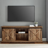 W70SBDRO - walker edison 70 sliding barn door tv console