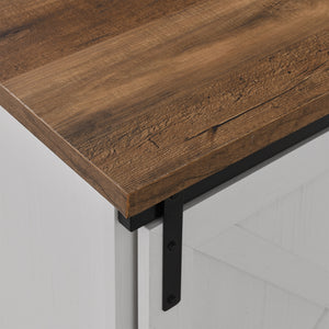 W70SBDROBRW - walker edison 70 sliding barn door tv console