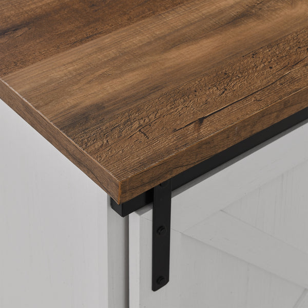 W70SBDROBRW - walker edison 70 sliding barn door tv console