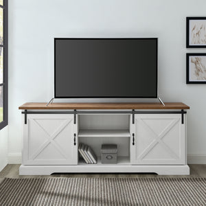 W70SBDROBRW - walker edison 70 sliding barn door tv console