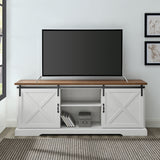 W70SBDROBRW - walker edison 70 sliding barn door tv console