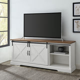 W70SBDROBRW - walker edison 70 sliding barn door tv console