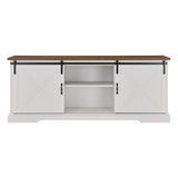 W70SBDROBRW - walker edison 70 sliding barn door tv console