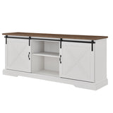 W70SBDROBRW - walker edison 70 sliding barn door tv console