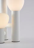 Bethel White Table Lamp in Metal & Glass