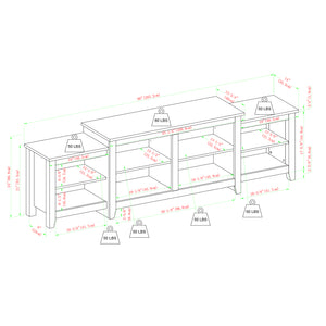 80" Simple Tiered Top TV Stand