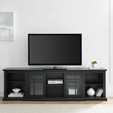 Walker Edison Classic Detailed Glass-Door Storage TV Stand for TVs up to 88” XIIXR W80HAT2DBL