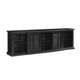 Classic Detailed Glass-Door Storage TV Stand for TVs up to 88”