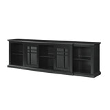 Walker Edison Classic Detailed Glass-Door Storage TV Stand for TVs up to 88” XIIXR W80HAT2DBL