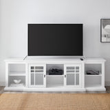 Walker Edison Classic Detailed Glass-Door Storage TV Stand for TVs up to 88” XIIXR W80HAT2DWH