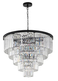 Bethel Black Chandelier in Metal & Crystal