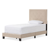 Paris Modern Contemporary Fabric Upholstered Twin Size Tufting Bed