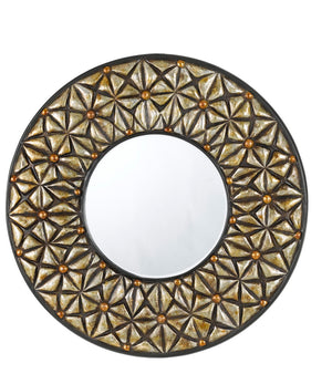 Cal Lighting Slano Round Pu Beveled Mirror WA-2159MIR Argent WA-2159MIR