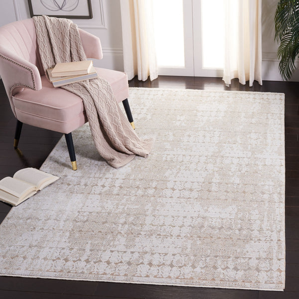 Webster 300 Webster 338 Transitional Power Loomed 75% Polyester + 25% Viscose Rug Beige / Grey