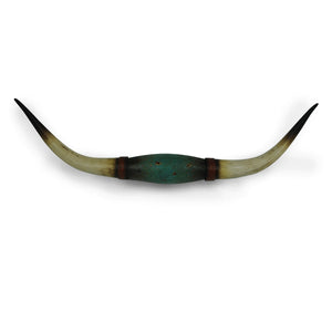 HiEnd Accents Distressed Teal Longhorn Southwestern Wall Sculpture WD2205 Turquoise  33.8x2.95x10.2