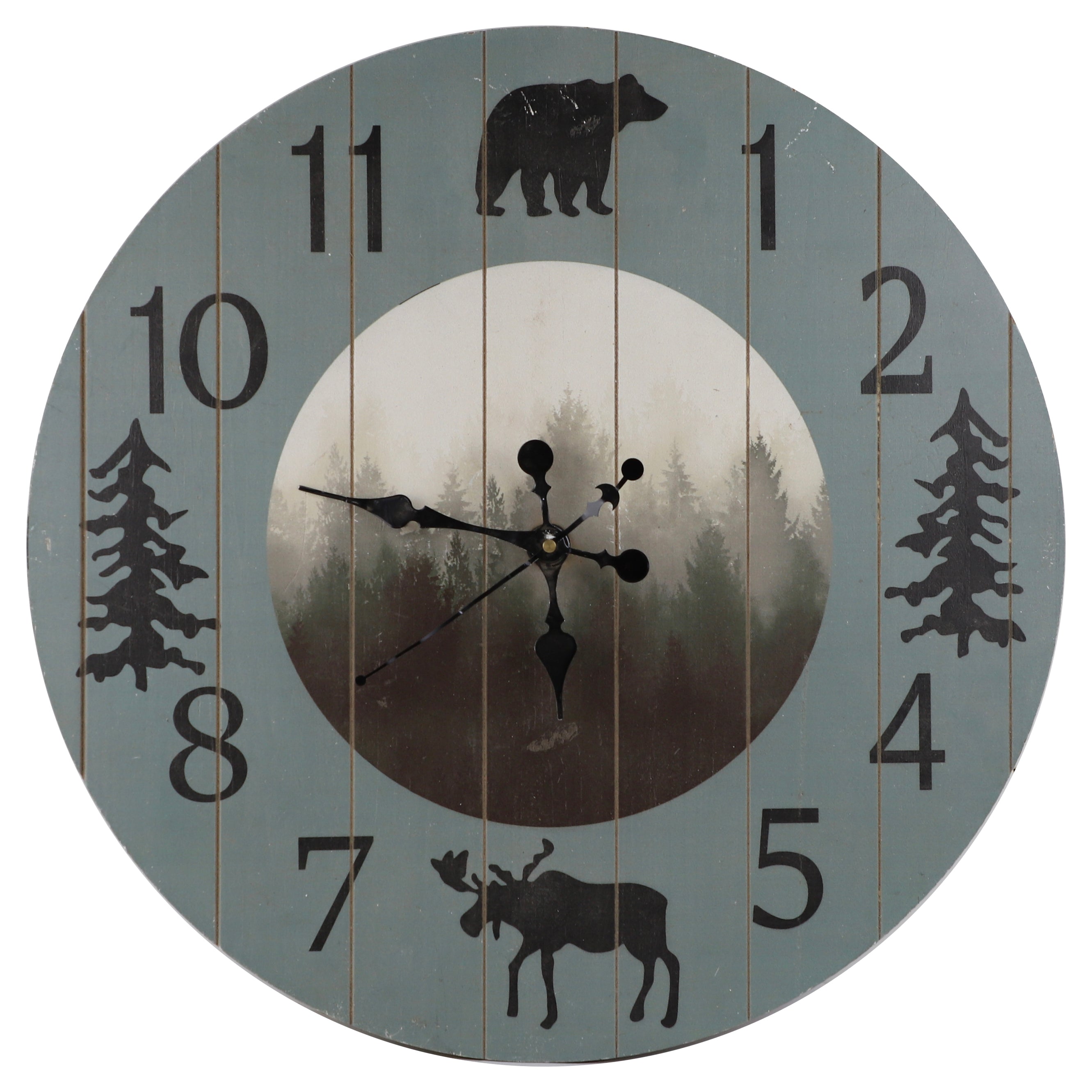 HiEnd Accents Foggy Forest Rustic Lodge Wall Clock