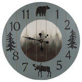 Foggy Forest Rustic Lodge Wall Clock