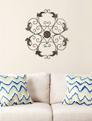 Pillar Wall Décor - Antique Bronze Candle Sconce with Charming Ivy Scrolls & Romantic Flicker