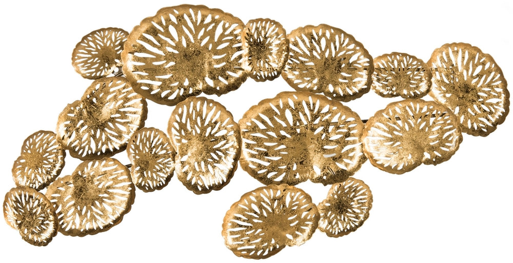Coral Plate Wall Décor - Stunning Gold Etched Reef Design for Modern Home Aesthetic & Charm