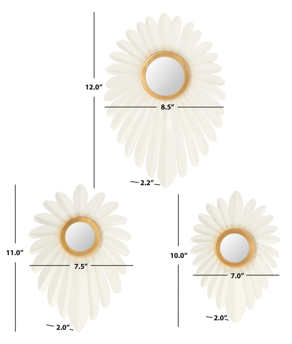 Safavieh Hermia Set Of 3 Wall Decor Ivory / Gold Iron WDC3000A