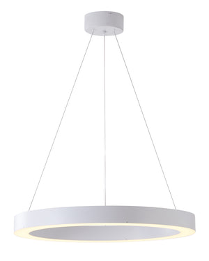 Bethel Matte White LED Chandelier in Iron & Acrylic