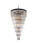 Bethel Black Chandelier in Metal & Crystal