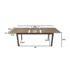 LH Imports West Extension Dining Table (71”/ 91”) WES010