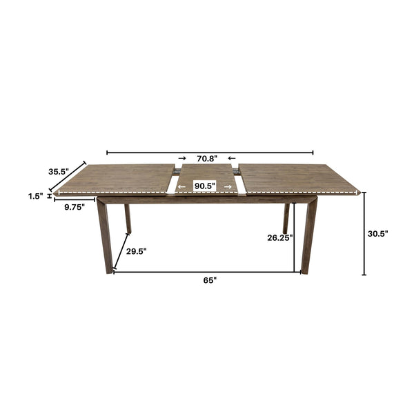 LH Imports West Extension Dining Table (71”/ 91”) WES010