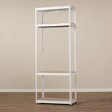 Baxton Studio Gavin White Metal 4-Shelf Closet Storage Racking Organizer