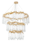 Bethel Gold Chandelier in Aluminum & Glass