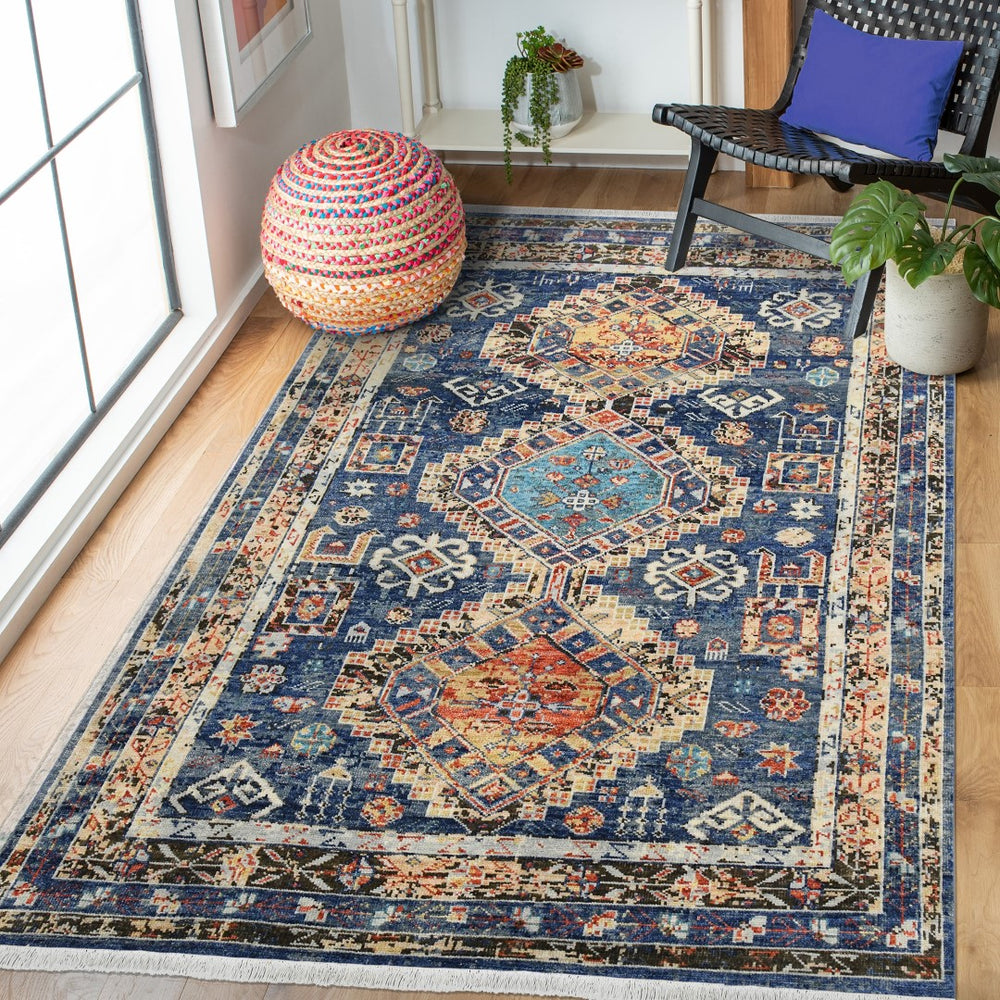 AMER Rugs Willow WIL-5 Hand-Knotted Tribal Southwestern Area Rug Blue 10' x 14'