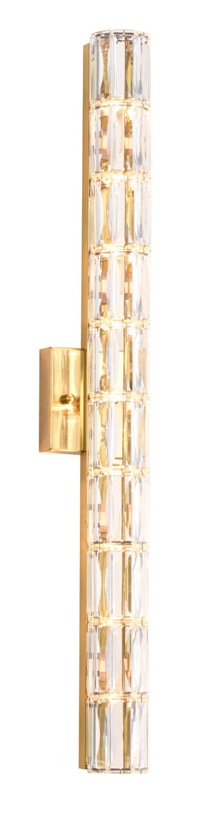 Bethel Gold Wall Sconce in Metal & Crystal