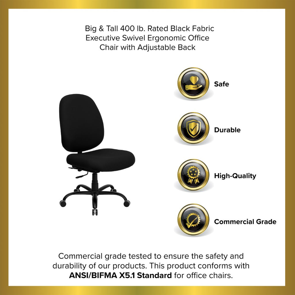English Elm EE2636 Contemporary Commercial Grade Big & Tall Office Chair Black EEV-16443