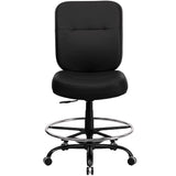 English Elm EE2643 Contemporary Commercial Grade Drafting Stool Black LeatherSoft EEV-16454