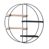 Lindell Round 4 Shelf Wall Storage Black