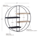 Lindell Round 4 Shelf Wall Storage Black