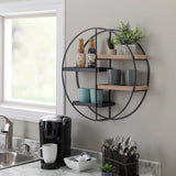 Lindell Round 4 Shelf Wall Storage Black