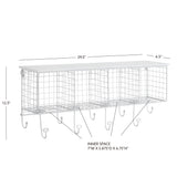 Four Cubby Wall Shelf White