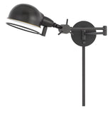 Cal Lighting 60W Linthal Swing Arm Wall Lamp with Adjustable Shade with 3 Ft Wire Cover WL-2924-DB Dark Bronze WL-2924-DB