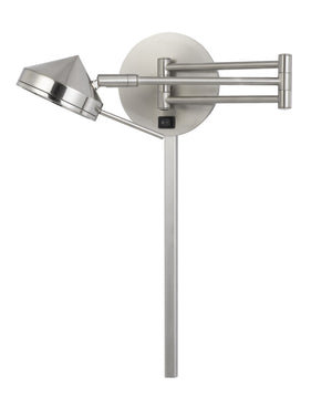 Cal Lighting LED 6W Zug Wall Swing Arm Reading Lamp. 3 Ft Wire Cover Included WL-2926-BS Brushed Steel WL-2926-BS