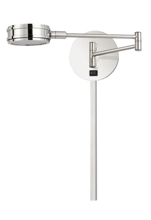 Cal Lighting Villach Integrated LED Swing Arm Wall Lamp with On Off Rocker Switch And Adjustable Head. 5W, 380 Lumen, 3000K. 3 x 1Ft Wire Cover Are Included) WL-2927-CH Chrome WL-2927-CH