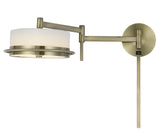 Cal Lighting LED 10W Sarnen Wall Swing Arm Reading Lamp. 3 Ft Wire Cover Included WL-2929-AB Antique Brass WL-2929-AB