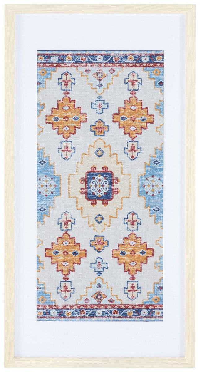 Safavieh Sumia 29" Blue/Orange Framed Textile Wall Art WLA1000A