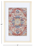 Safavieh Lonqu 23" Red/Navy Framed Textile Wall Art WLA1003A